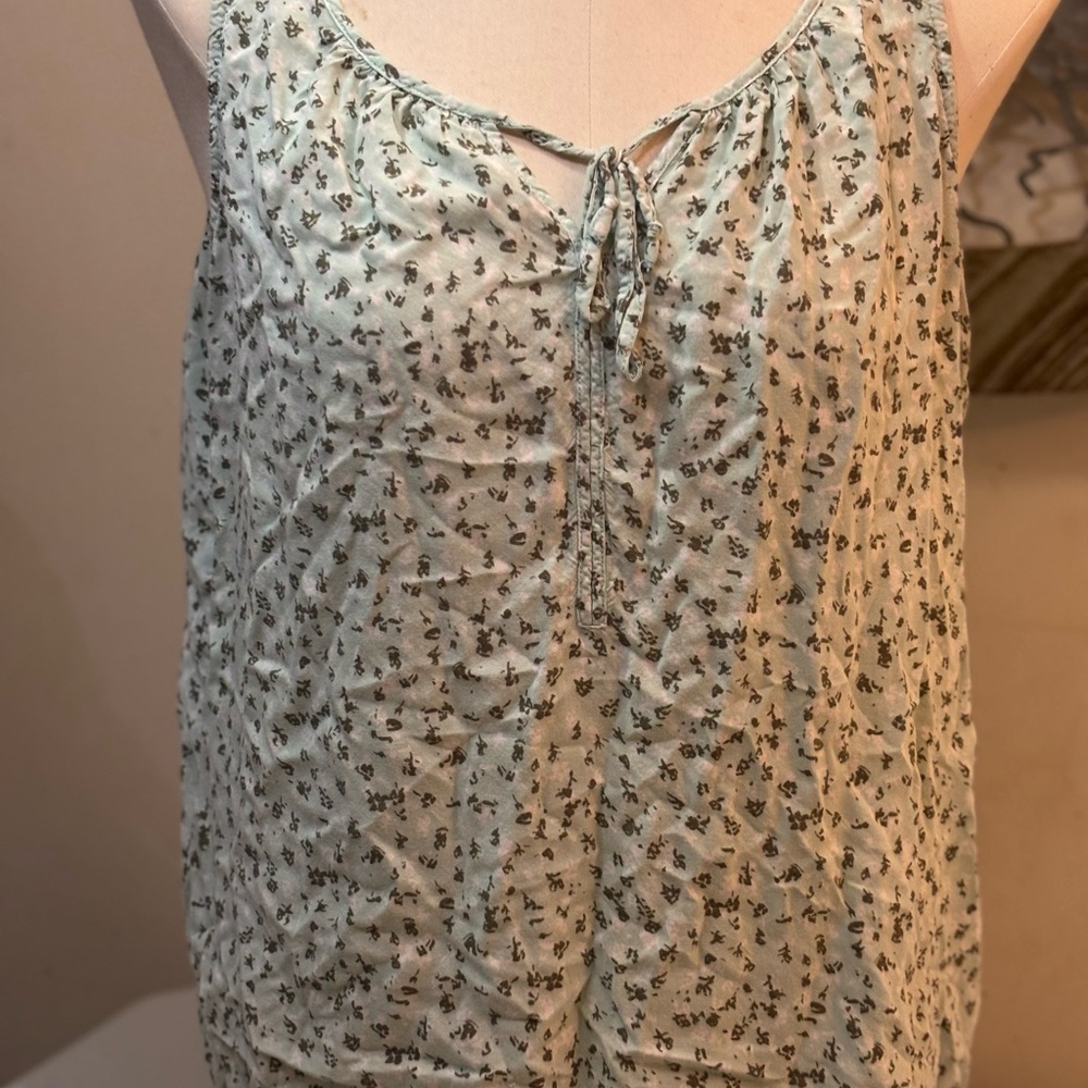 Sonoma Mint Green Floral Women's Tank Top Lg